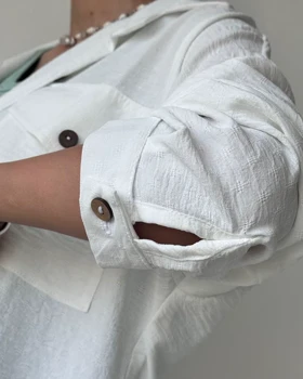 شومیز دکمه چوبی الیانا کد 500453