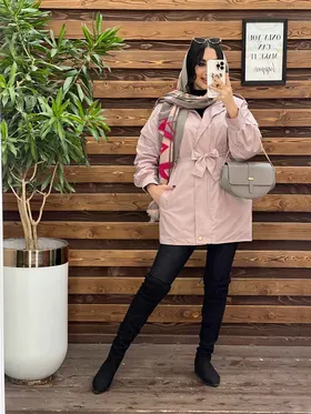 کاپشن یقه دودکمه سرشونه ژیله