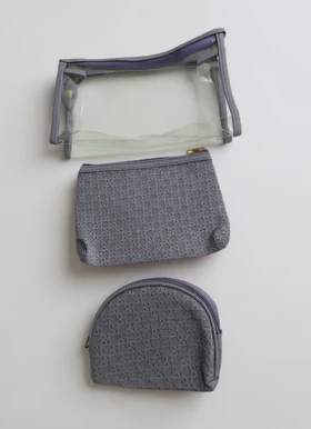 کیف لوازم آرایش و اکسسوری سه تایی در چهار رنگ