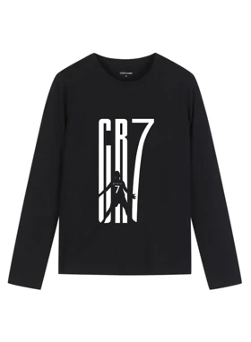 بلوز آستین بلند مشکی طرح رونالدو