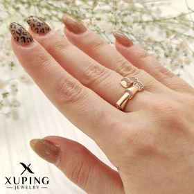 انگشتر ژوپینگ مدل بامبو نگین‌دار، درخشش بی‌نظیر و طراحی خاص Xuping