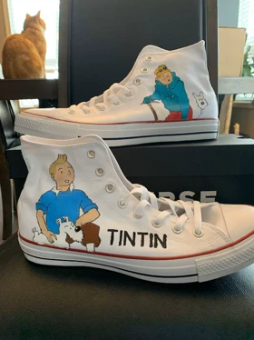کفش آل استار کاستوم زنانه Tintin کتانی تن تن تک سایز