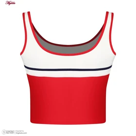 مایو 2 تکه دخترانه رنگ قرمز مدل 11006