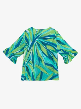 بلوز زنانه سایز بزرگ آستین سه ربع کرپ 40108