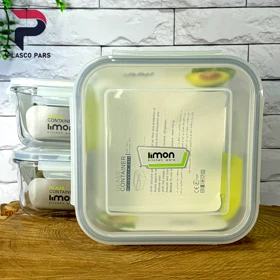 ظرف شیشه ای 2.3 مربع لیمون