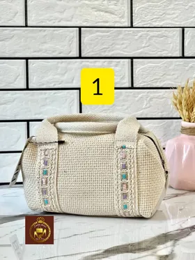 کیف صندوقی زنانه دوشی و دستی کنفی