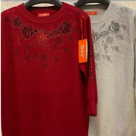 بلوز بافت زنانه گپ مجلسی کار شده ترک