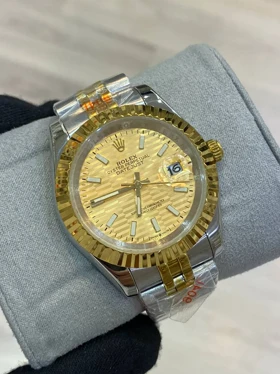 ساعت رولکس مردانه نقره ای طلایی