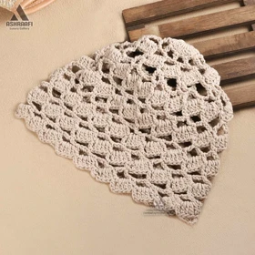 کلاه قلاب بافی Crochet Hat HA196 (کرم)