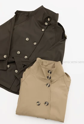 ترنچ کت یقه بلند سانتانا کد1004400