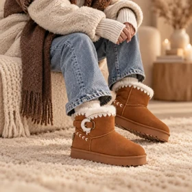 نیم بوت UGG مدل افتر تک سگک کد 2543
