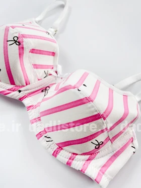 سوتین تک اسفنجی فنر دار نخ پنبه طرح راه راه براگور Bragor