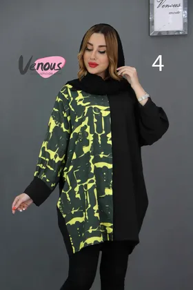مانتو ابروبادی یک طرف طرح دار