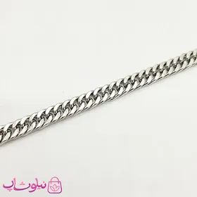 ست گردنبند و دستبند مردانه کارتیه مدل استیل نقره ای