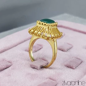 انگشتر زنانه چهارگوش طرح یشم 30132