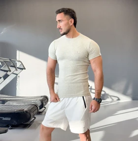 تیشرت فیت شرت نایک طوسی ملانژ