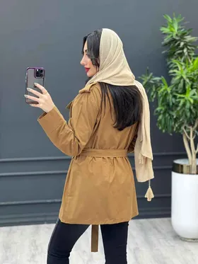 مانتو پاییزه چهار جیب پیله دار