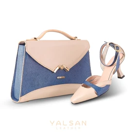 ست کیف و کفش زنانه چرم یلسان مدل آلندا کد 943-AZALIYA-SHT