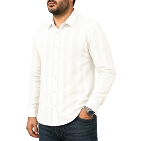 پیراهن آستین بلند کنفی مردانه مدل 61011916