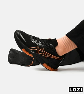 کفش کتانی مردانه مشکی نارنجی ASICS GORETEX