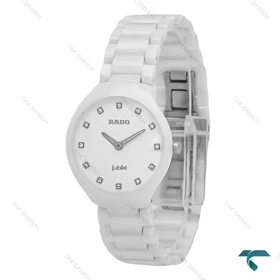 رادو جوبیلی زنانه تمام سرامیکی سفید ایندکس نگین سیلور Rado-7950-L