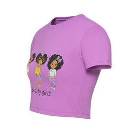 کراپ تیشرت آستین کوتاه زنانه مدل PJ1215