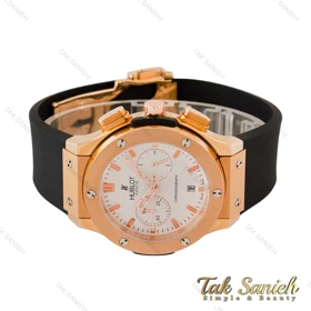 ساعت هابلوت زنانه سه موتوره رزگلد صفحه سفید Hublot-4406-L