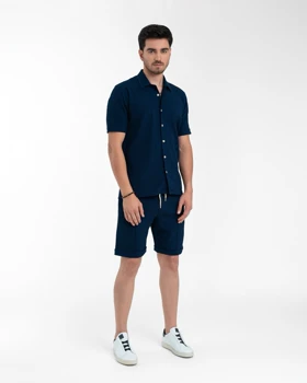 ام کی کالکشن پیراهن آستین کوتاه mk-4628-navy-blue