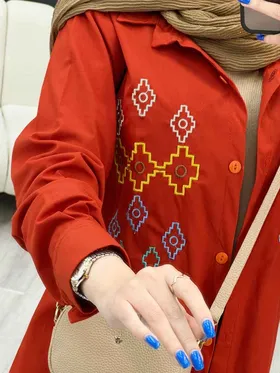 مانتو لینن طرح لوزی