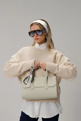 کیف دستی و دوشی زنانه دیوید جونز DAVID JONES مدل CM7416 (سبز روشن)