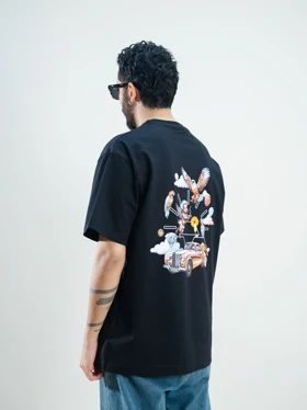 تیشرت مدل CAR ANGEL مشکی برند بورن ریچ born rich