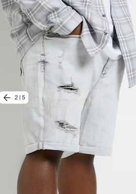 شلوارک مردانه جین برند RIVER ISLAND اروپایی