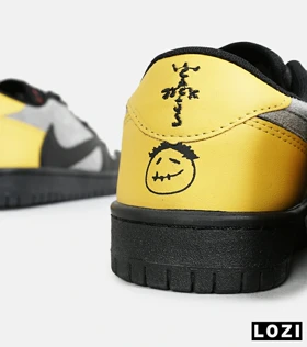 کفش کتانی مردانه قهوه ای طوسی مشکی خردلی NIKE travis scott