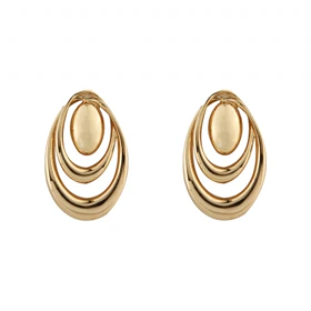 گوشواره زنانه مدل بیضی سه لاین