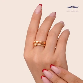 انگشتر طرح چند لاین(فری سایز)برند YSX کد0091