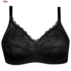 سوتین زنانه لین مدل گیپور بدون فنر مشکی کد 4680-406