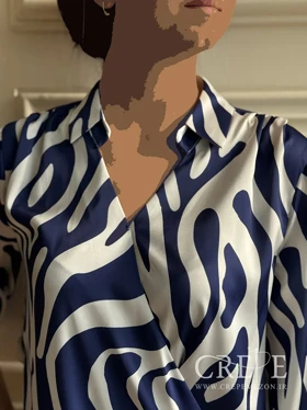 شومیز ساتن سیلک آستین عروسکی