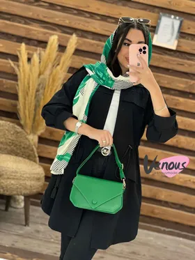 مانتو لینن کمرگت بغل دکمه