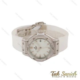 ساعت هابلوت زنانه دور نگین سفید نقره ای Hublot-5133-L