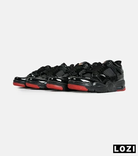 کتانی ساق‌دار زنانه و مردانه مشکی ورنی Nike air jordan 4
