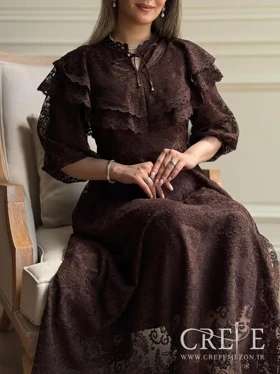 پیراهن گیپور جلو چین