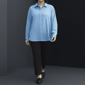 شومیز زنانه کتان درجه یک – رنگ آبی