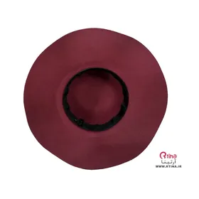 کلاه لبه دار مدل شهرزادی زرشکی طرح بند طنابی