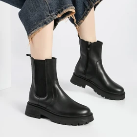 بوت و نیم بوت زنانه و دخترانه مدل بغل کش بغل زیپ رنگ مشکی کد M785