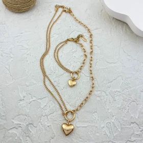 نیم ست زنانه ژوپینگ با طرح قلب تیفانی، ظرافت بی نظیر Xuping