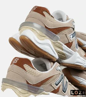 کفش کتانی مردانه و زنانه کرم قهوه ای NEW BALANCE 9060 مدل 7235