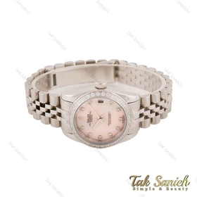 ساعت مچی رولکس زنانه استیل صفحه صورتی دورنگین Rolex-5578-L