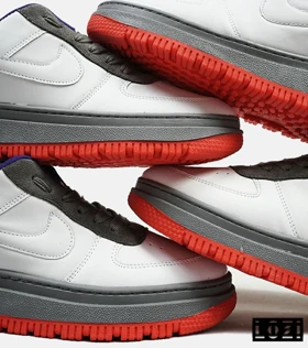 کفش کتانی بزرگ پا سفید آبی قرمز نایک NIKE AIR FORCE