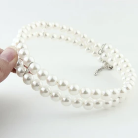 گردنبند زنانه مدل مرواریدی دو لاین