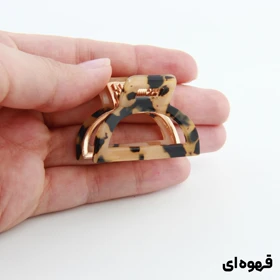 کلیپس دخترانه فلزی مدل نیم دایره آبرنگی کوچک (قهوه‌ای)
